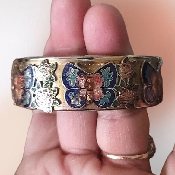 Cloisonne Butterfly Bracelet - Picture 1 of 4